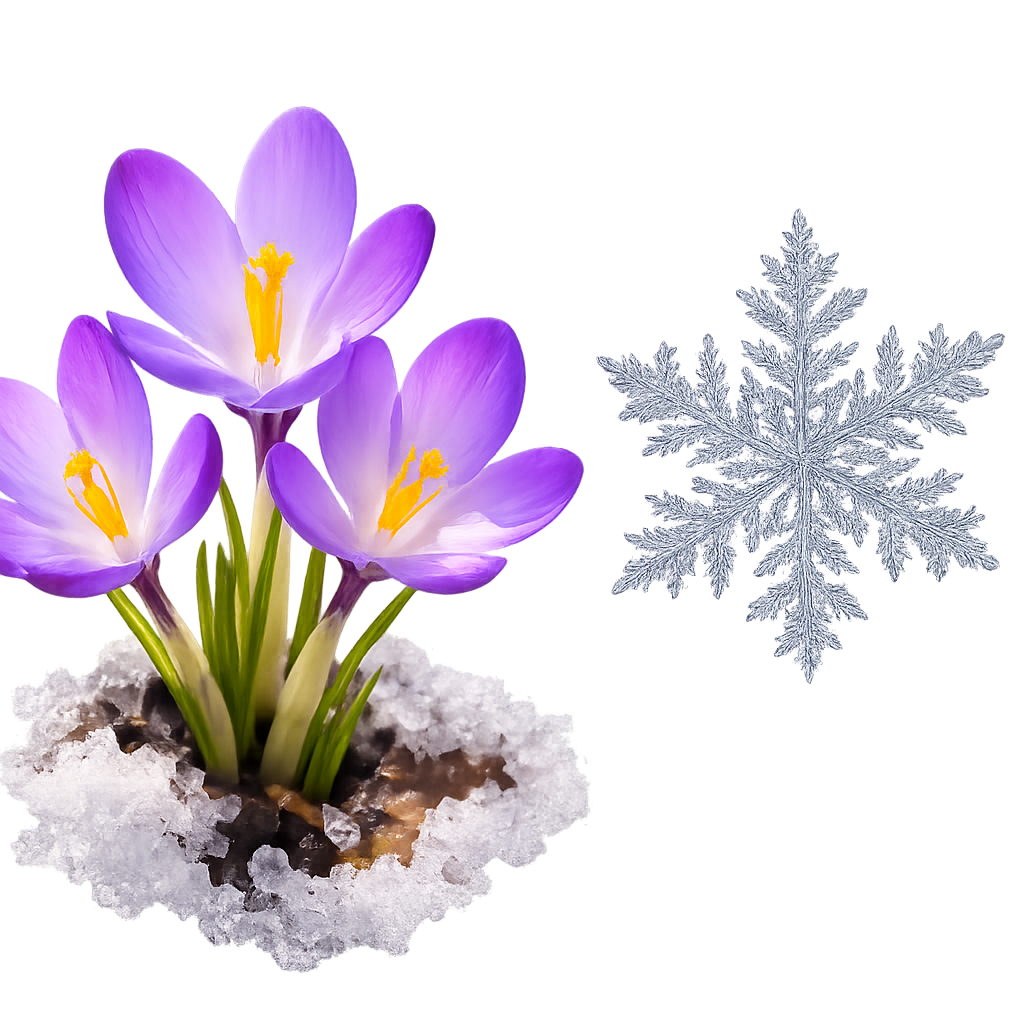 Śnieżynka i krokusy